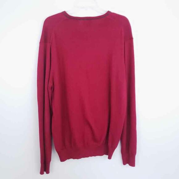 Jos. A. Bank Red Cashmere Blend VNeck Sweater Large Men Excellent Condition - Picture 3 of 5